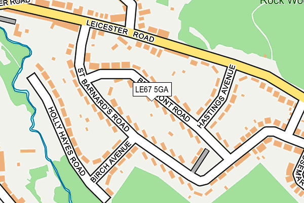LE67 5GA map - OS OpenMap – Local (Ordnance Survey)