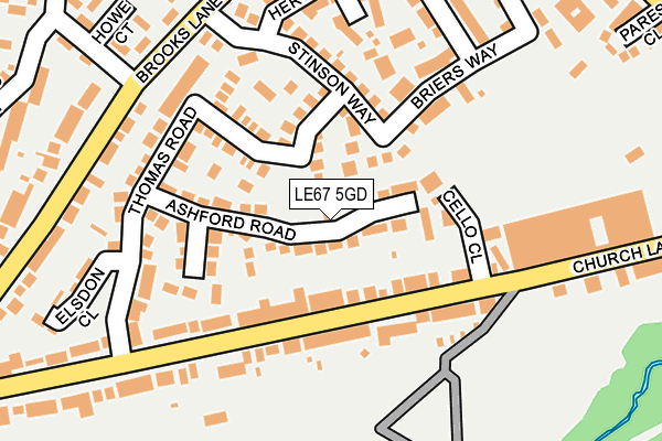 LE67 5GD map - OS OpenMap – Local (Ordnance Survey)