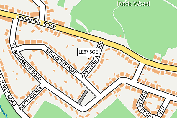 LE67 5GE map - OS OpenMap – Local (Ordnance Survey)