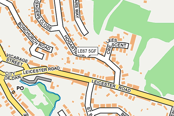 LE67 5GF map - OS OpenMap – Local (Ordnance Survey)