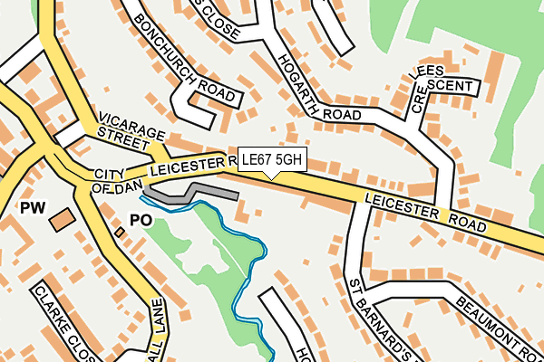 LE67 5GH map - OS OpenMap – Local (Ordnance Survey)