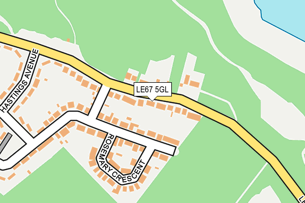 LE67 5GL map - OS OpenMap – Local (Ordnance Survey)