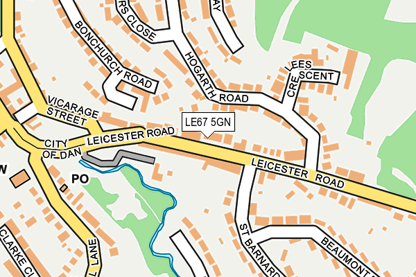 LE67 5GN map - OS OpenMap – Local (Ordnance Survey)
