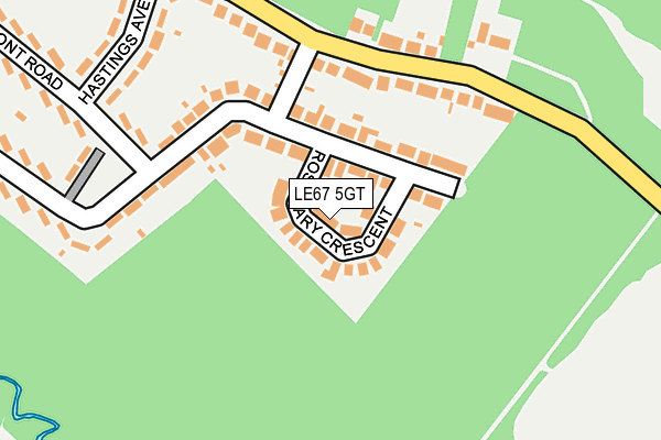 LE67 5GT map - OS OpenMap – Local (Ordnance Survey)