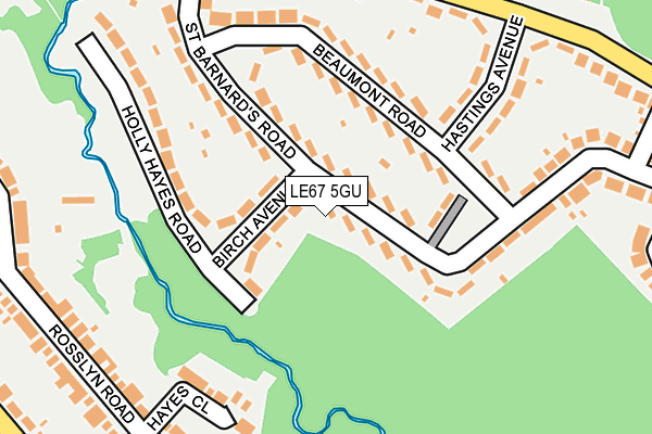 LE67 5GU map - OS OpenMap – Local (Ordnance Survey)