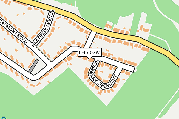 LE67 5GW map - OS OpenMap – Local (Ordnance Survey)