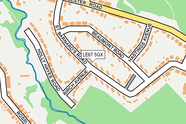LE67 5GX map - OS OpenMap – Local (Ordnance Survey)