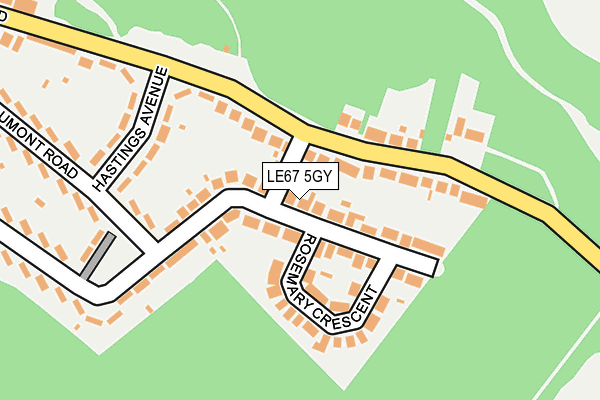 LE67 5GY map - OS OpenMap – Local (Ordnance Survey)