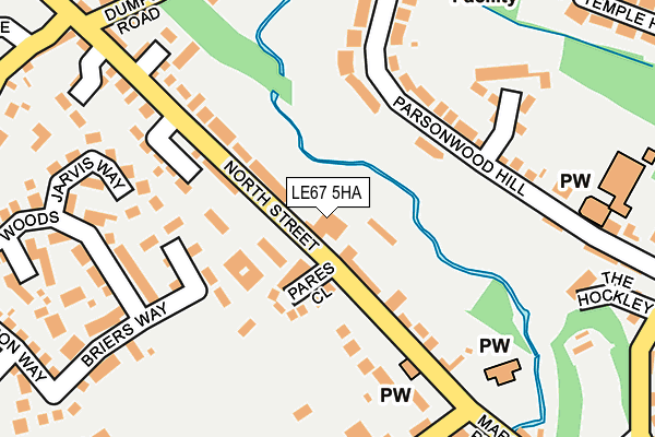 LE67 5HA map - OS OpenMap – Local (Ordnance Survey)