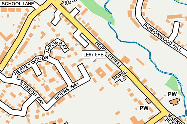 LE67 5HB map - OS OpenMap – Local (Ordnance Survey)