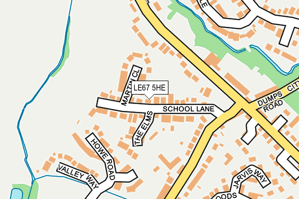 LE67 5HE map - OS OpenMap – Local (Ordnance Survey)