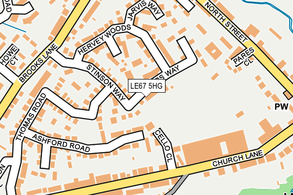 LE67 5HG map - OS OpenMap – Local (Ordnance Survey)