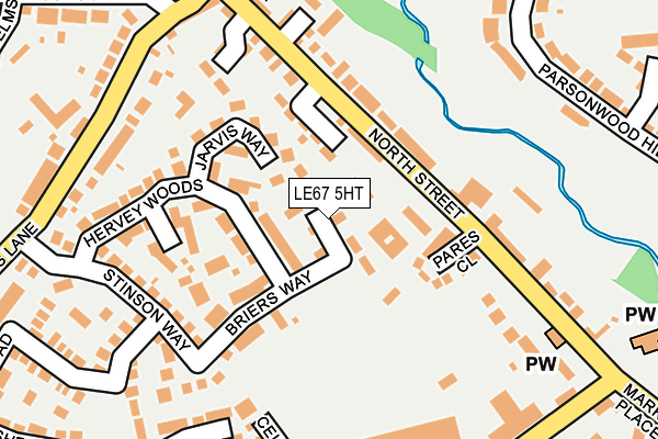 LE67 5HT map - OS OpenMap – Local (Ordnance Survey)