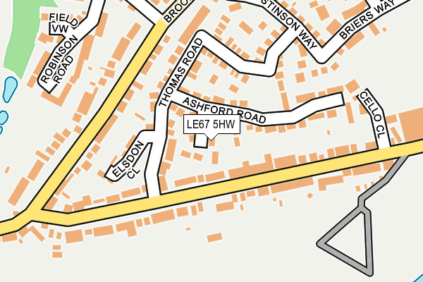 LE67 5HW map - OS OpenMap – Local (Ordnance Survey)