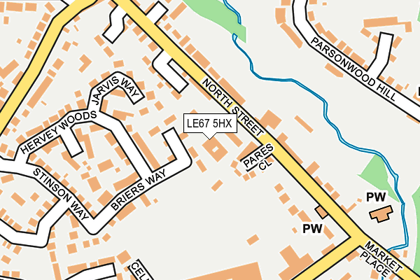LE67 5HX map - OS OpenMap – Local (Ordnance Survey)