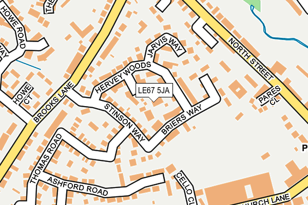 LE67 5JA map - OS OpenMap – Local (Ordnance Survey)