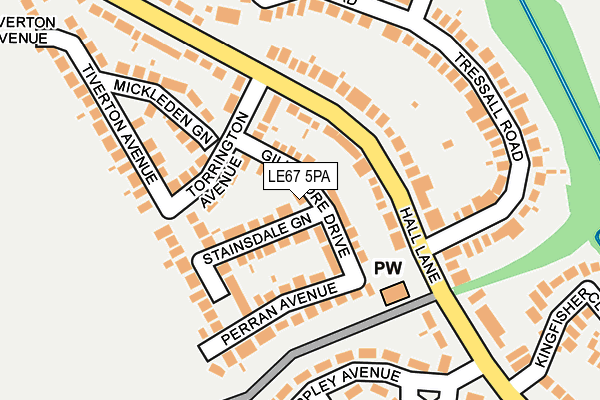 LE67 5PA map - OS OpenMap – Local (Ordnance Survey)