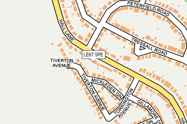 LE67 5PE map - OS OpenMap – Local (Ordnance Survey)