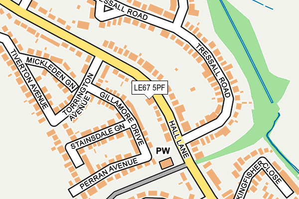 LE67 5PF map - OS OpenMap – Local (Ordnance Survey)