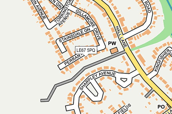 LE67 5PQ map - OS OpenMap – Local (Ordnance Survey)