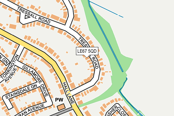 LE67 5QD map - OS OpenMap – Local (Ordnance Survey)