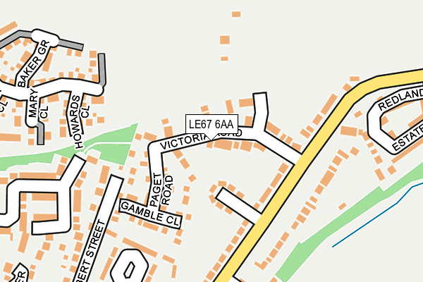 LE67 6AA map - OS OpenMap – Local (Ordnance Survey)