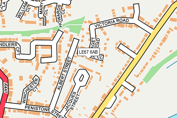 LE67 6AB map - OS OpenMap – Local (Ordnance Survey)