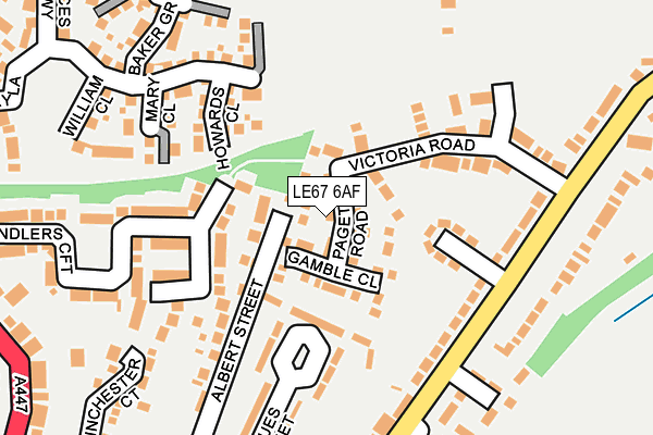 LE67 6AF map - OS OpenMap – Local (Ordnance Survey)