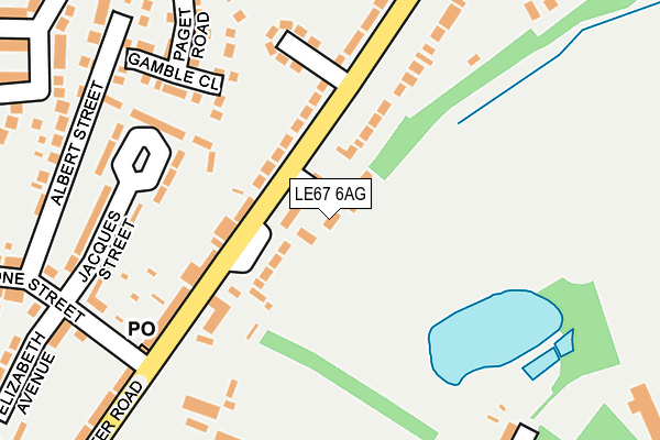 LE67 6AG map - OS OpenMap – Local (Ordnance Survey)