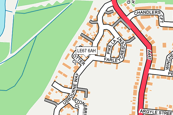 LE67 6AH map - OS OpenMap – Local (Ordnance Survey)