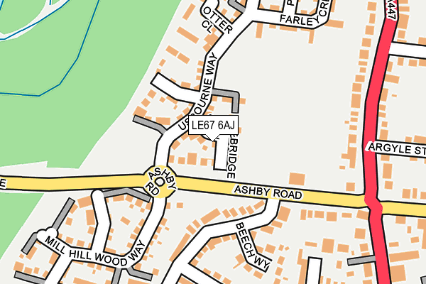 LE67 6AJ map - OS OpenMap – Local (Ordnance Survey)