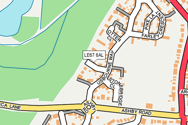LE67 6AL map - OS OpenMap – Local (Ordnance Survey)