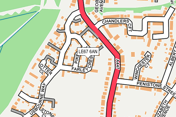 LE67 6AN map - OS OpenMap – Local (Ordnance Survey)