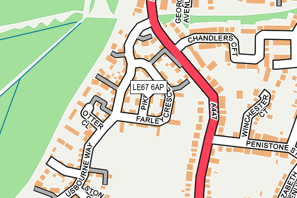 LE67 6AP map - OS OpenMap – Local (Ordnance Survey)