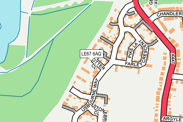 LE67 6AQ map - OS OpenMap – Local (Ordnance Survey)