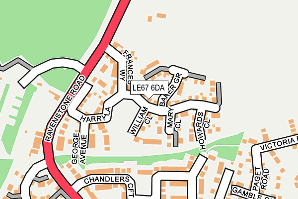 LE67 6DA map - OS OpenMap – Local (Ordnance Survey)