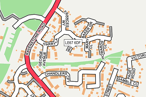 LE67 6DF map - OS OpenMap – Local (Ordnance Survey)