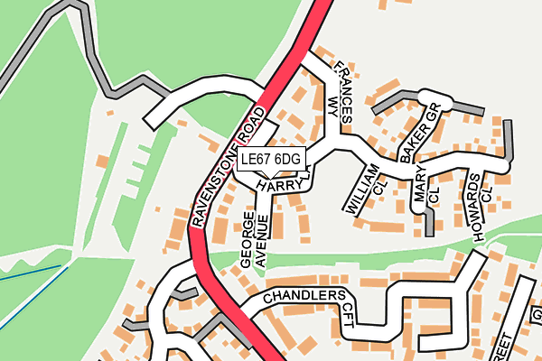 LE67 6DG map - OS OpenMap – Local (Ordnance Survey)