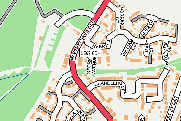 LE67 6DH map - OS OpenMap – Local (Ordnance Survey)