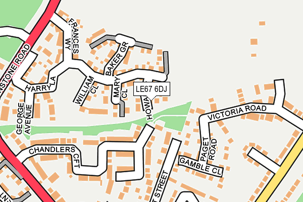 LE67 6DJ map - OS OpenMap – Local (Ordnance Survey)