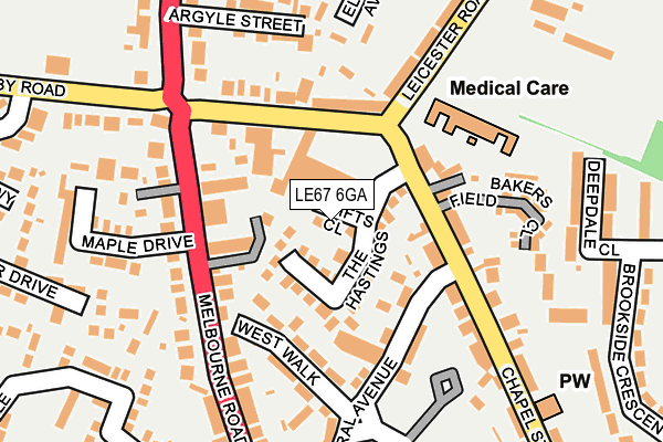 LE67 6GA map - OS OpenMap – Local (Ordnance Survey)