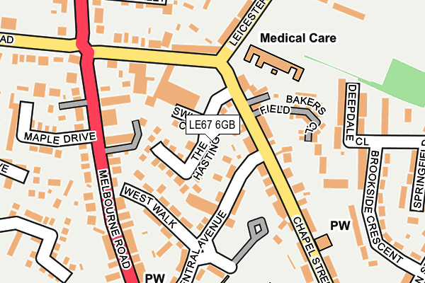 LE67 6GB map - OS OpenMap – Local (Ordnance Survey)