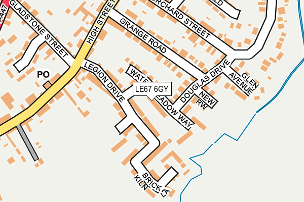 LE67 6GY map - OS OpenMap – Local (Ordnance Survey)