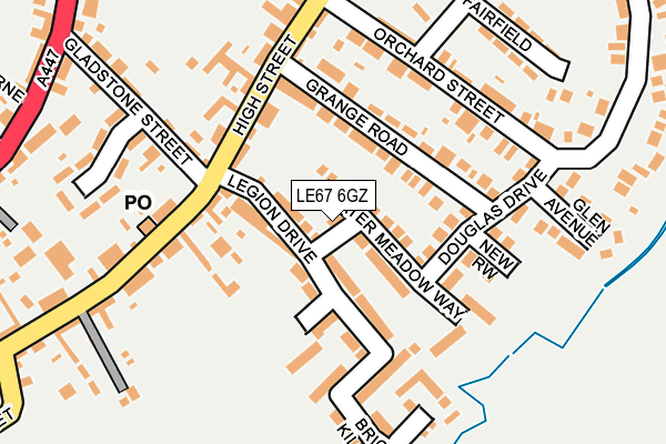 LE67 6GZ map - OS OpenMap – Local (Ordnance Survey)