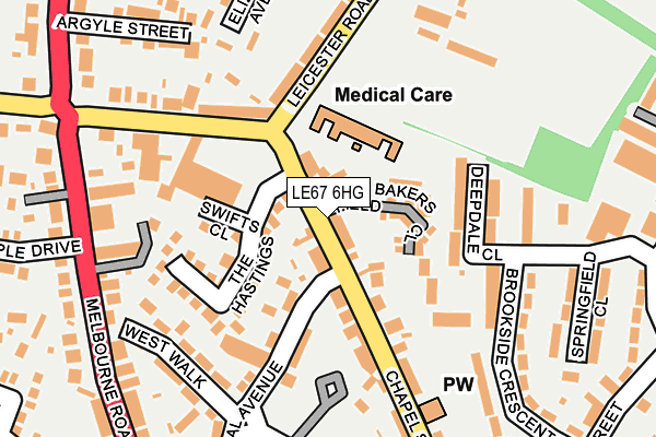 LE67 6HG map - OS OpenMap – Local (Ordnance Survey)