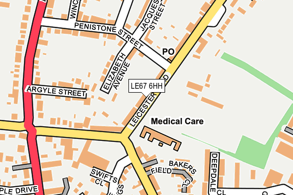 LE67 6HH map - OS OpenMap – Local (Ordnance Survey)