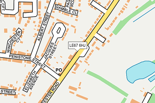 LE67 6HJ map - OS OpenMap – Local (Ordnance Survey)