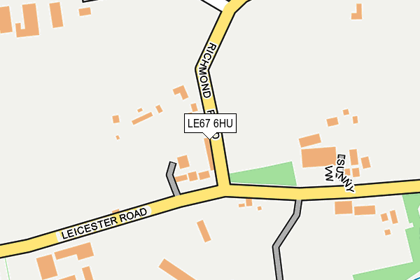 LE67 6HU map - OS OpenMap – Local (Ordnance Survey)