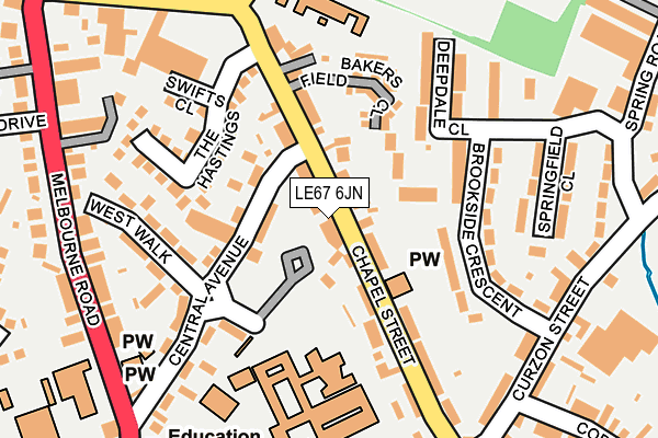 LE67 6JN map - OS OpenMap – Local (Ordnance Survey)