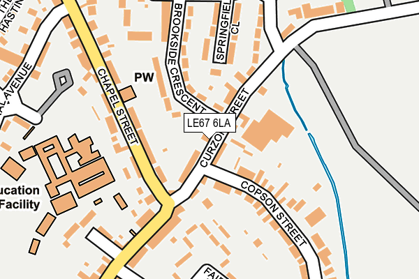 LE67 6LA map - OS OpenMap – Local (Ordnance Survey)